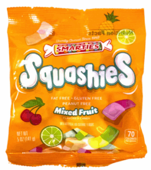 Smarties Squashies Mixed Fruit 5oz Peg Bag 12ct